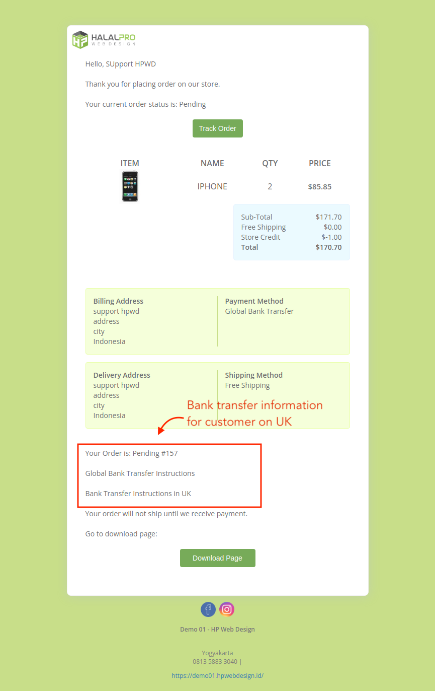 global-payment-information-in-email opencart